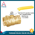 Brass color blue handle ball valve with rotate 90 degrees on YU HUAN OUJIA